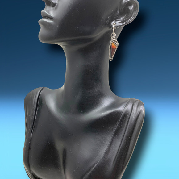 Vintage Y2K Southwestern Silver Tone Dangle Earrings Pierced Avant Garde - Picture 3 of 5